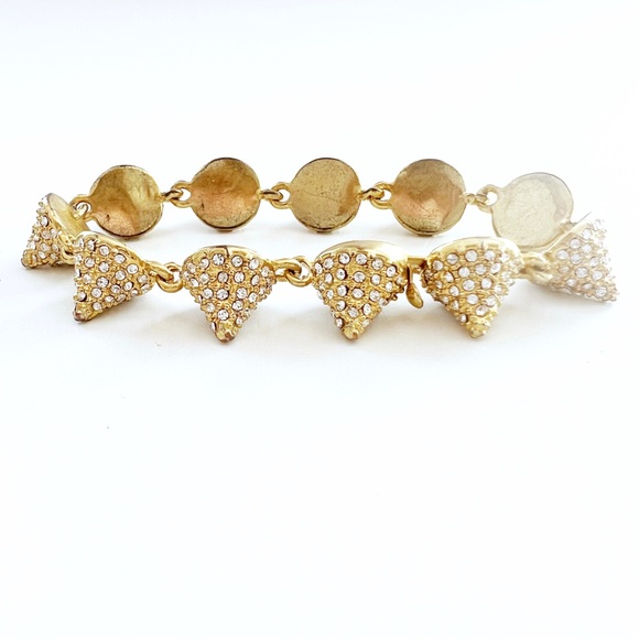 CC Skye Bracelet, Spike Bracelet, Pavé Studded Conical Spikes, Gold Cones - Picture 3 of 12
